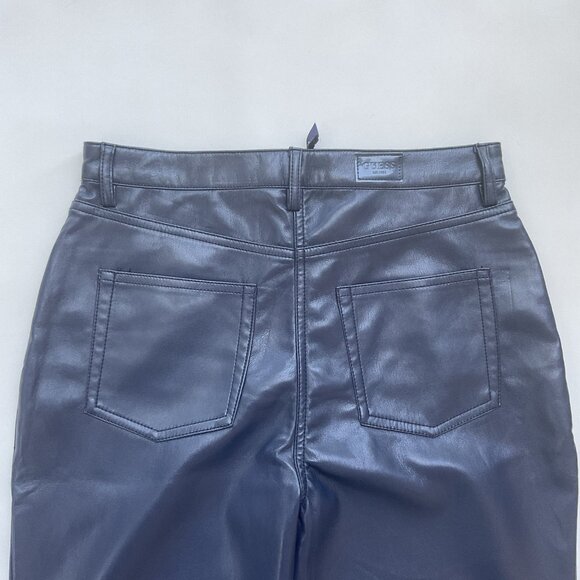 Guess Women’s Kelly Faux Leather Jeans  Straight Fit In Blue Size 26 - Picture 10 of 11
